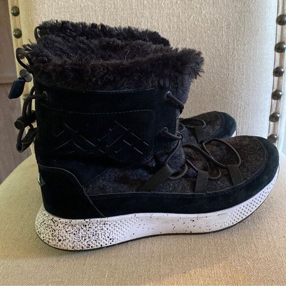 Sperry Women’s Seas Submariner Boots Wool Leather Black White Size 8 - Picture 4 of 11